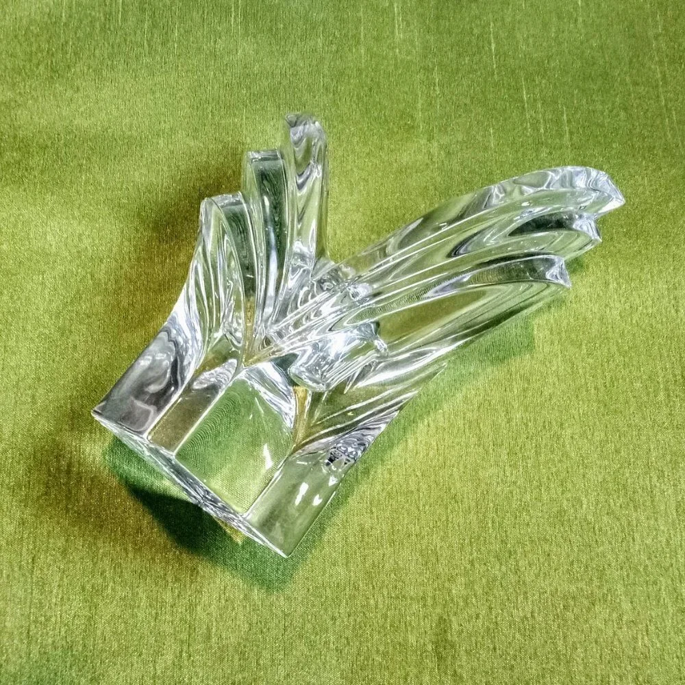 Mikasa Crystal Art Deco Fan Shape Candle Holder